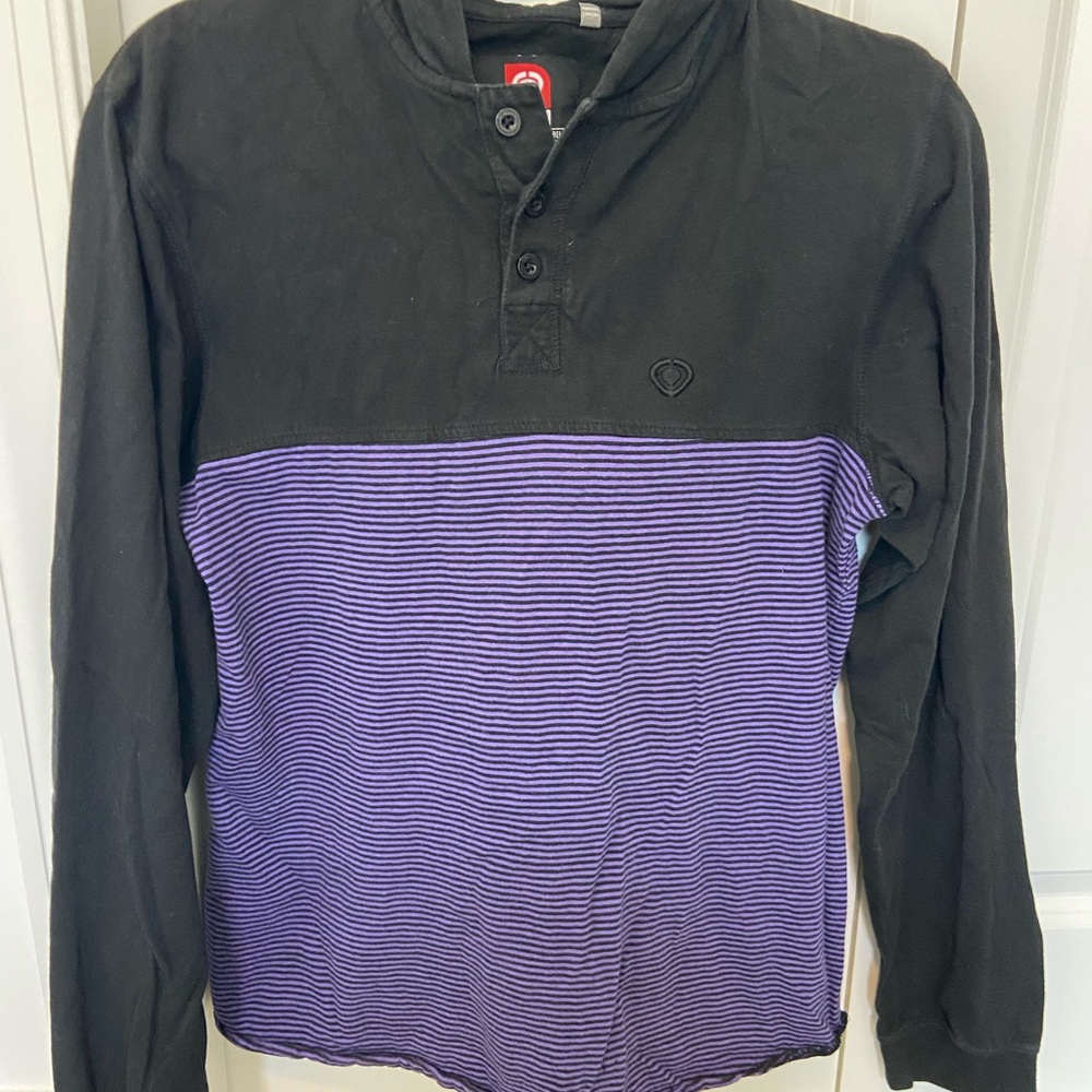 Black and Purple Striped Men's Shirt